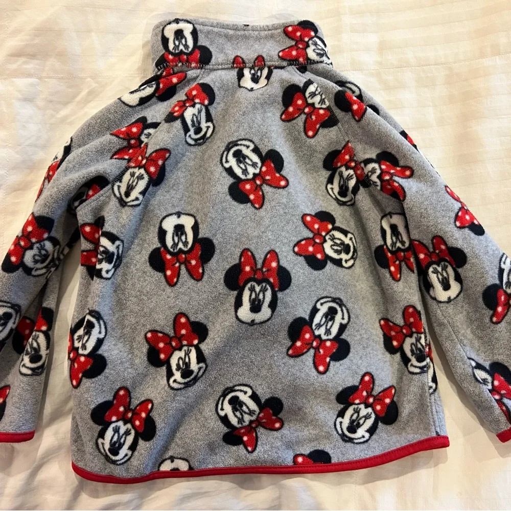 Disney H&M Minnie‎ Mouse Full Zip Fleece Jacket Coat Baby 12-18 Months Gray